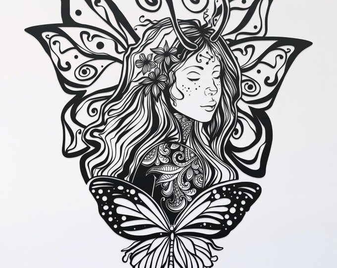 fairy queen mandala svg cut file, glowforge file, vinyl template, laser cut file, fairy svg, cuttable pixie svg, clipart png