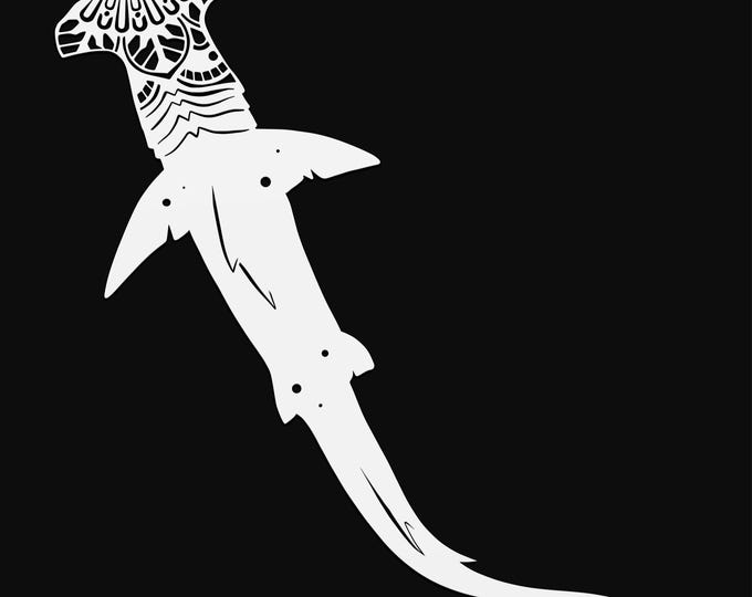 hammerhead shark mandala svg cut file, glowforge file, vinyl template, laser cut file, animals svg, cuttable animal svg, clipart png