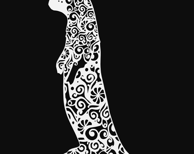 otter mandala svg cut file, glowforge file, vinyl template, laser cut file, animals svg, cuttable animal svg, clipart png