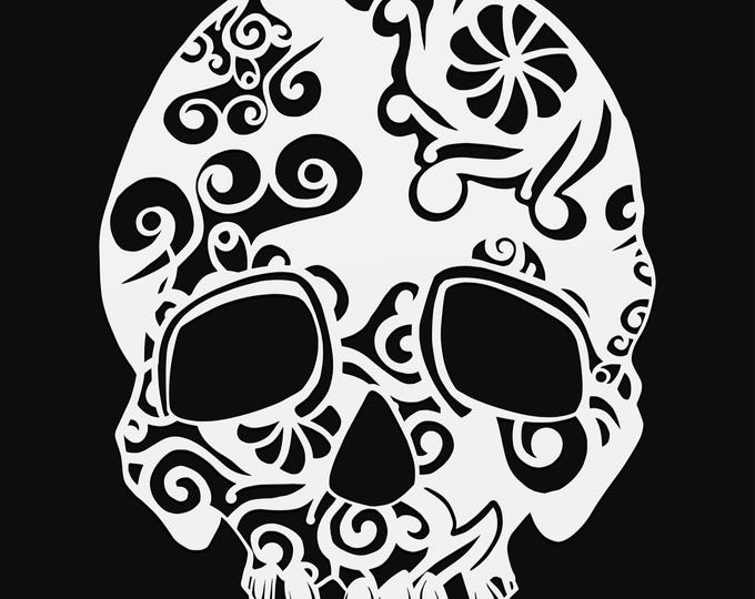 sugar skull mandala svg cut file, glowforge file, vinyl template, laser cut file, seasonal svg, cuttable holiday svg, clipart png