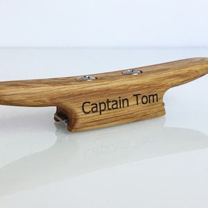 Personalized Bottle Opener, Wooden Boat Cleat, Boat Gift, Oiled, Oak