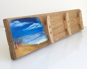 Handmade Boat Cleat Coat Rack: Nautical Seacoast Art Towel Hanger