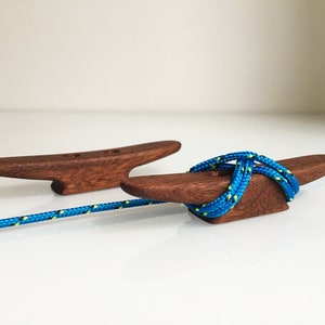 1pc. Mahogany Mini Boat Cleat 10cm long. Oiled, Handmade
