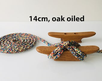 Wooden Boat Cleats - Pair of Oak Dock Cleats, Handmade Nautical Hardware for Boats, Yachts and Marine Decor