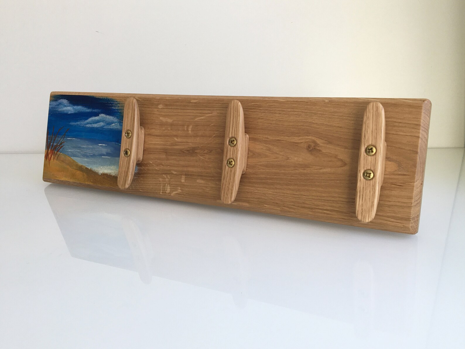 Boat Cleat Coat Rack Handpainted Original Seacoast Art Wall Etsy