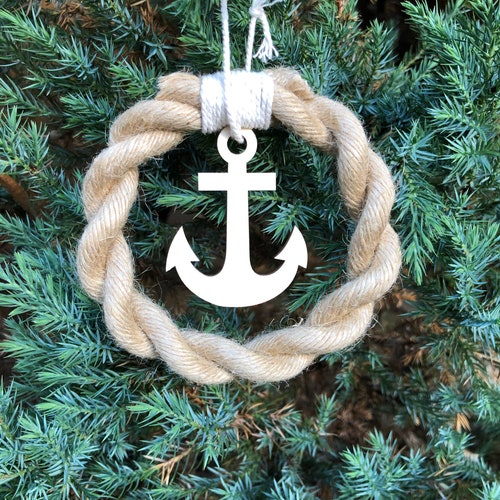 Metal Anchor Ornament Rustic Metal Ornament Nautical Etsy