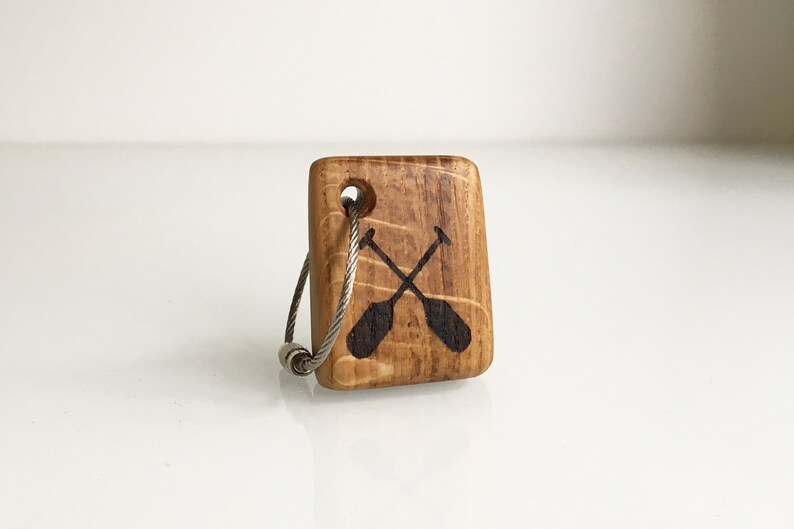 Paddle Boat Canoe Keychain Paddling Oak Keyring Handmade Etsy