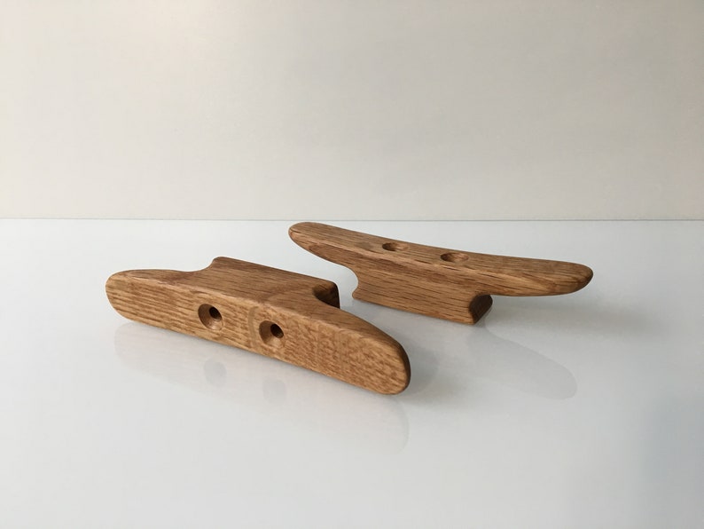Wooden Boat Cleats 2pcs Oak Oil Finish 14cm Long Etsy