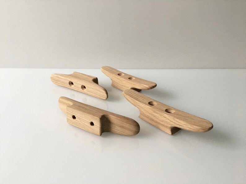Pair Of Wooden Boat Cleats Oak Clean Wood No Finish Etsy