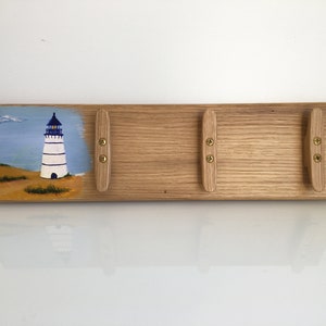Handmade Nautical Coat Rack: Lighthouse Art, Wooden Boat Cleats - Etsy