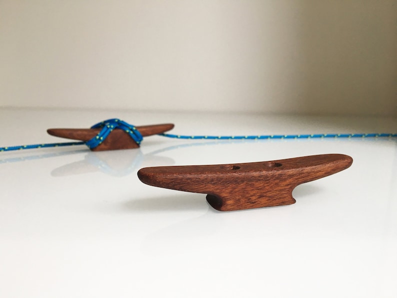 Mini Rope Cleat 1pc. Mahogany Mini Boat Cleat 10cm Long. Oiled, Handmade - Etsy
