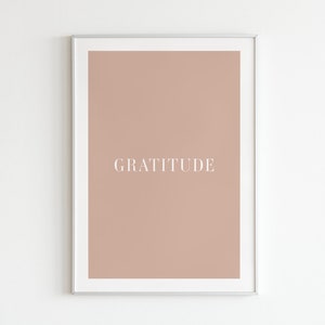 Gratitude printable wall art, Digital download, Minimal wall art printable, Home office wall art, Printable poster, Positive art image 1