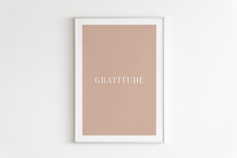 Gratitude printable wall art, Digital download, Minimal wall art printable, Home office wall art, Printable poster, Positive art image 1