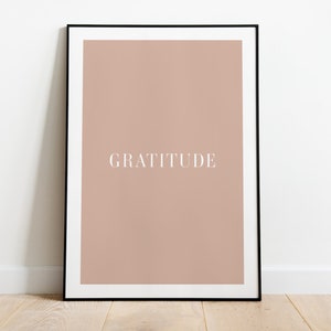 Gratitude printable wall art, Digital download, Minimal wall art printable, Home office wall art, Printable poster, Positive art image 2