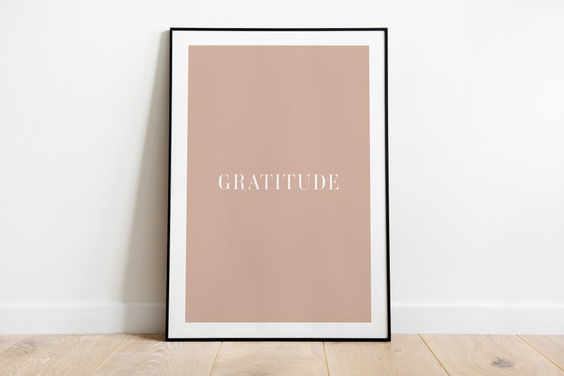 Gratitude printable wall art, Digital download, Minimal wall art printable, Home office wall art, Printable poster, Positive art image 2