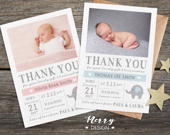 baby thank you cards etsy baby thank you notes