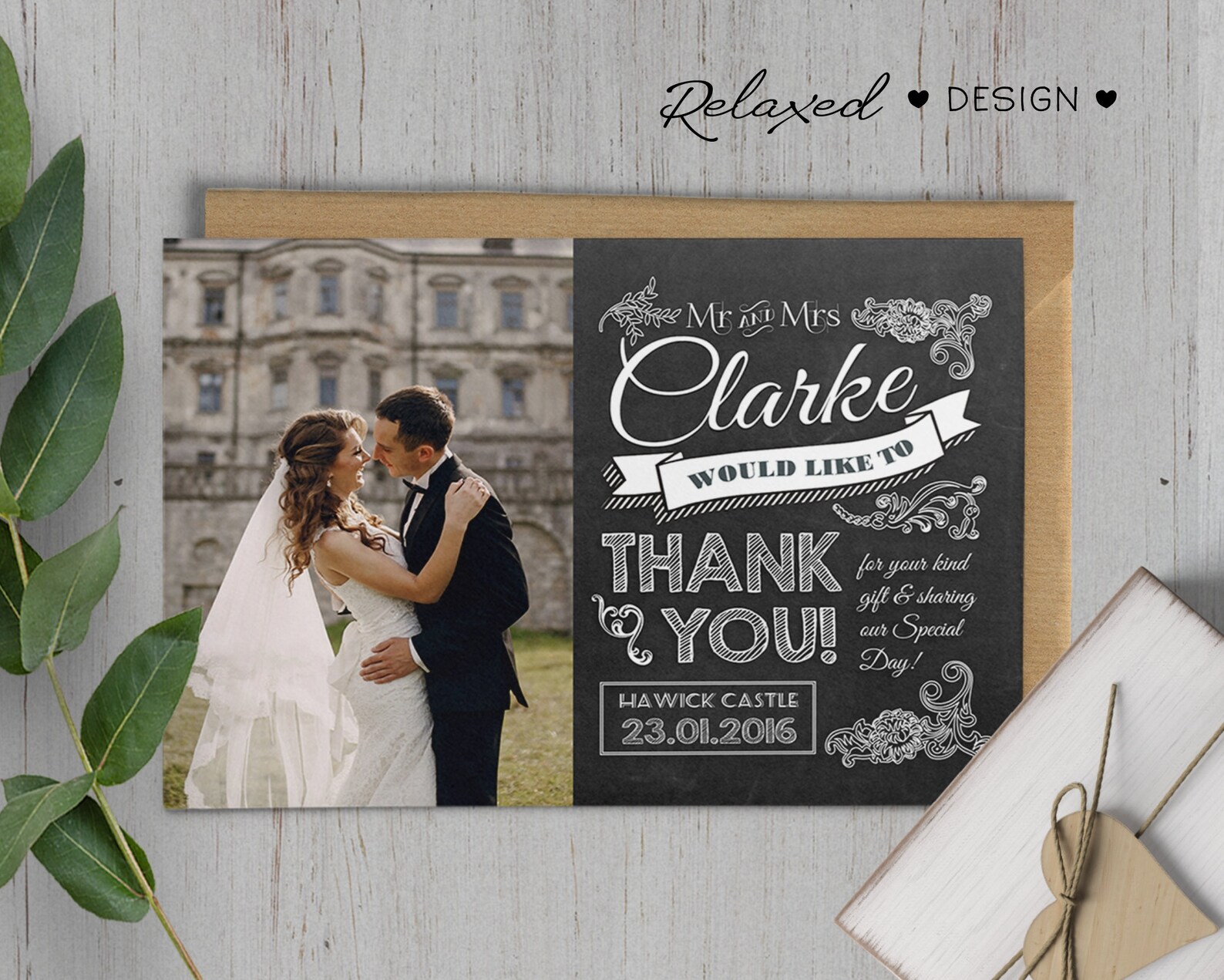 Personalised Wedding Thank You Card With Custom - View #8