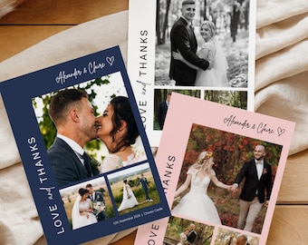 Elegant Personalised Wedding Stationery | Photo Wedding Thank You Cards (Z4)