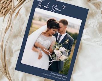 Personalised Photo Wedding Thank You Cards | Single sided, Double sided or folded|  Minimalist Design (Z4)