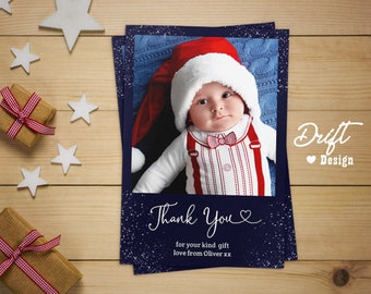 Personalised Christmas Thank You Cards, Photo Thank you note From Children, (H6) Personalised Thank You Cards, Personalised Christmas