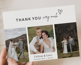 Personalised Photo Wedding Thank You Cards | Minimalistic Custom Stationery (Z4)
