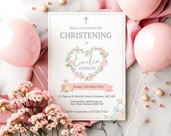Personalised Christening Invite , (R1) Personalised Baptism Personalised Christening Invite , (R1) Personalised Baptism