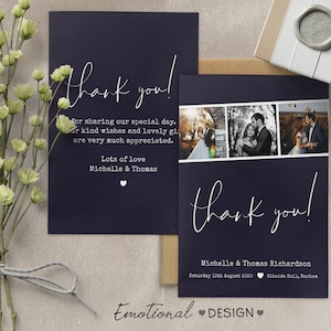 Personalised Wedding Thank You Cards With Photo, Double Sided (W3 ...
