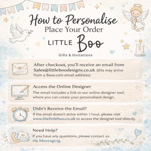 Personalised Christening Invitations | Peter Rabbit Baptism invite | Christening Thank You Cards (R1) image 6