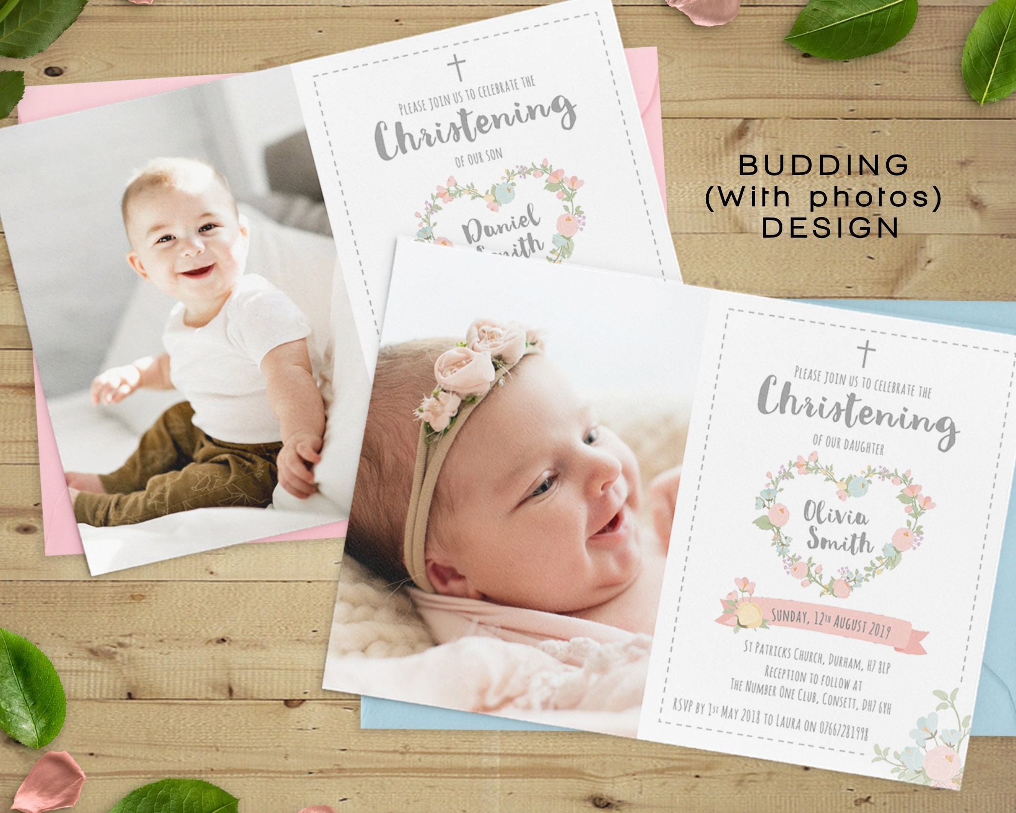 Personalised Photo Christening Invite Baptism Invitation Etsy UK