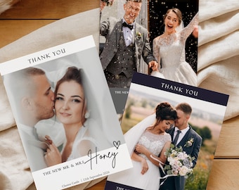 Custom Photo Wedding Thank You Cards | Elegant Personalised Wedding Stationery (Z4)