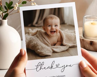 Personalised New Baby Thank You Card (B3) | Custom Birth Announcement