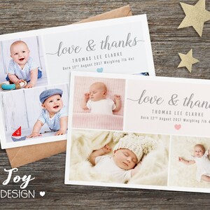 Thank You Cards with Photo,New Baby Personalised Thank You Cards( B1), Birthday Thank You Card,  Christening Thank You Cards