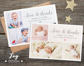 Thank You Cards with Photo,New Baby Personalised Thank You Cards( B1), Birthday Thank You Card,  Christening Thank You Cards