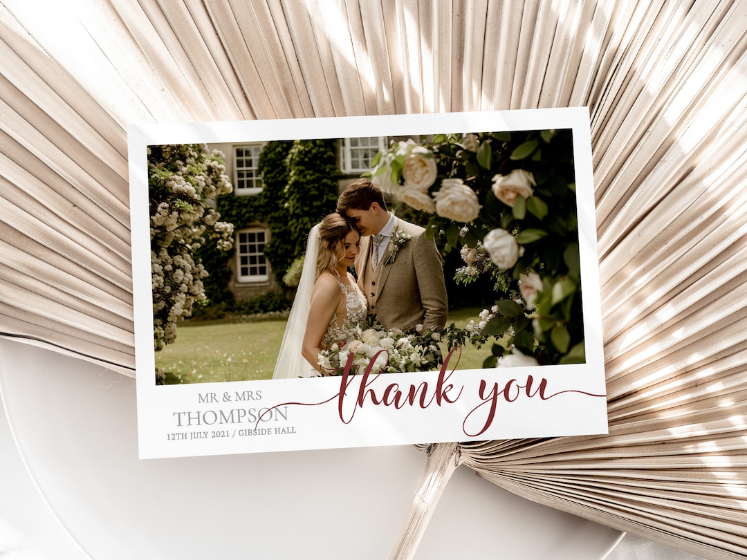 Personalised Wedding Thank You Cards, Elegant Design, Double Sided and ...