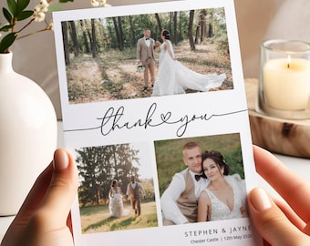 Personalised Wedding Thank You Cards, Photo, Elegant Design (Z1)