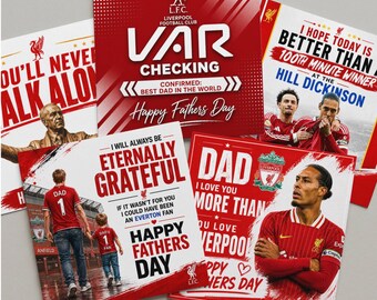 Liverpool Father's Day Card | Personalised Football Designs | Exclusive Liverpool-Inspired Designs | 148mm Square Greeting Card (SQ)