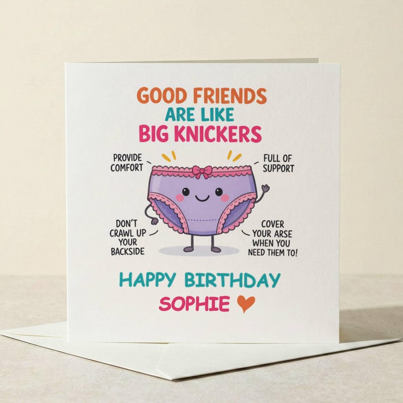 Funny Big Knickers Birthday Card | Personalised Friend Gift (SQ) - Etsy UK
