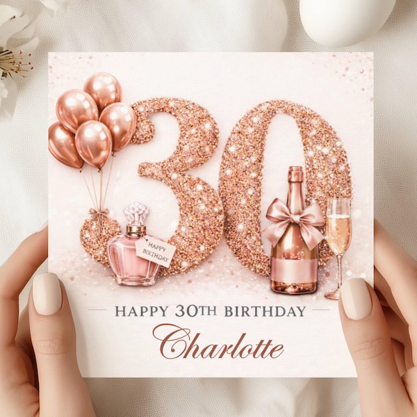 Personalised 30th Birthday Card | Luxury Milestone Design (SQ)