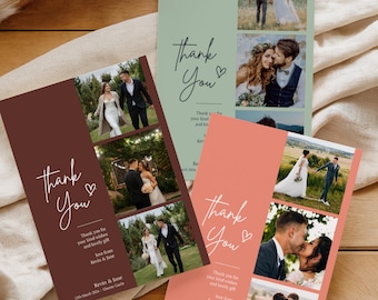 Personalised Wedding Thank You Cards | Elegant Photo Design  Any Colour (Z4)