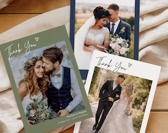 Personalised Photo Wedding Thank You Cards | Elegant Minimalist Designs (Z4)