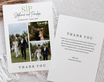 Elegant Personalised Wedding Stationery / Custom Photo Wedding Thank You Cards | (Z4)