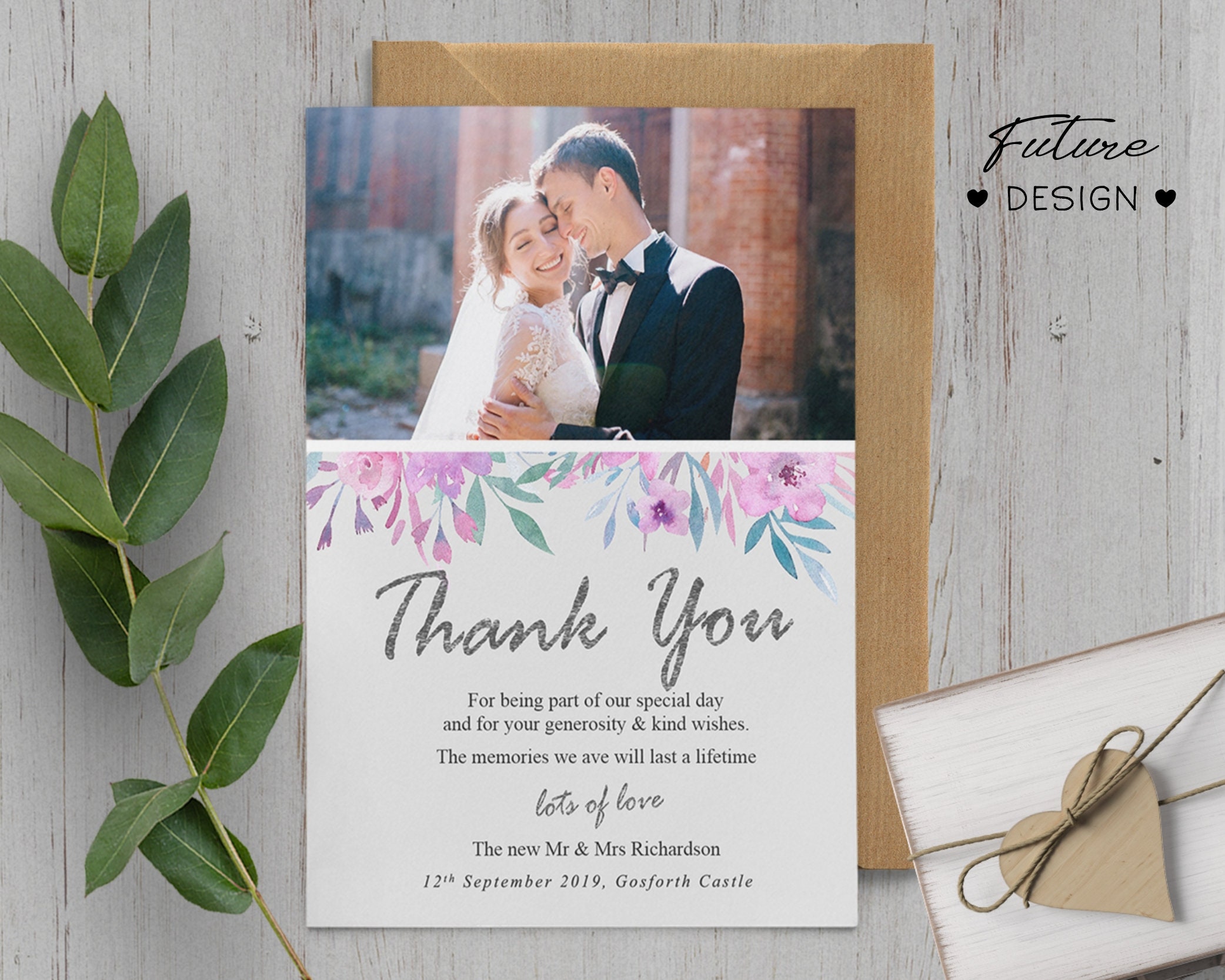 Rustic Wedding Thank You Cards Wedding Thank You Cards With Etsy UK