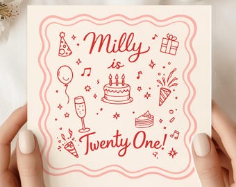 Personalised 21st Birthday Card –  for someone special - Luxury designs (SQ)