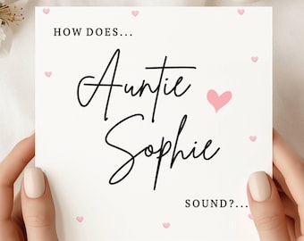 Tarjeta personalizada para anunciar el embarazo de la tía / Anuncio de bebé (SQ)