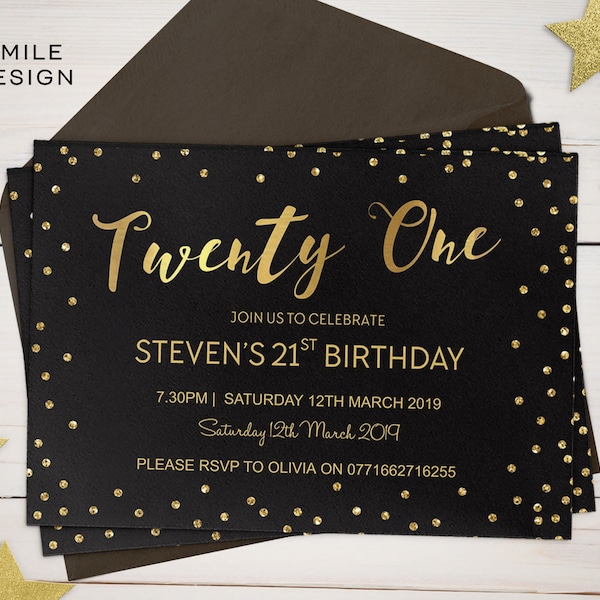 Personalised Adult Birthday Invitations | Milestone Party A6 Card (UK) (H1)