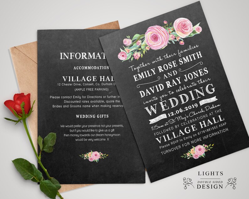 Personalised Wedding Day Invitations Evening Reception Etsy