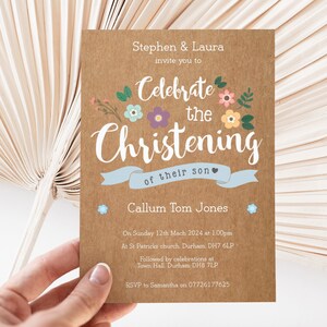 Little Boo Designs Personalised Photo Christening / Baptism / Naming Day Invitation (R1) - View #4