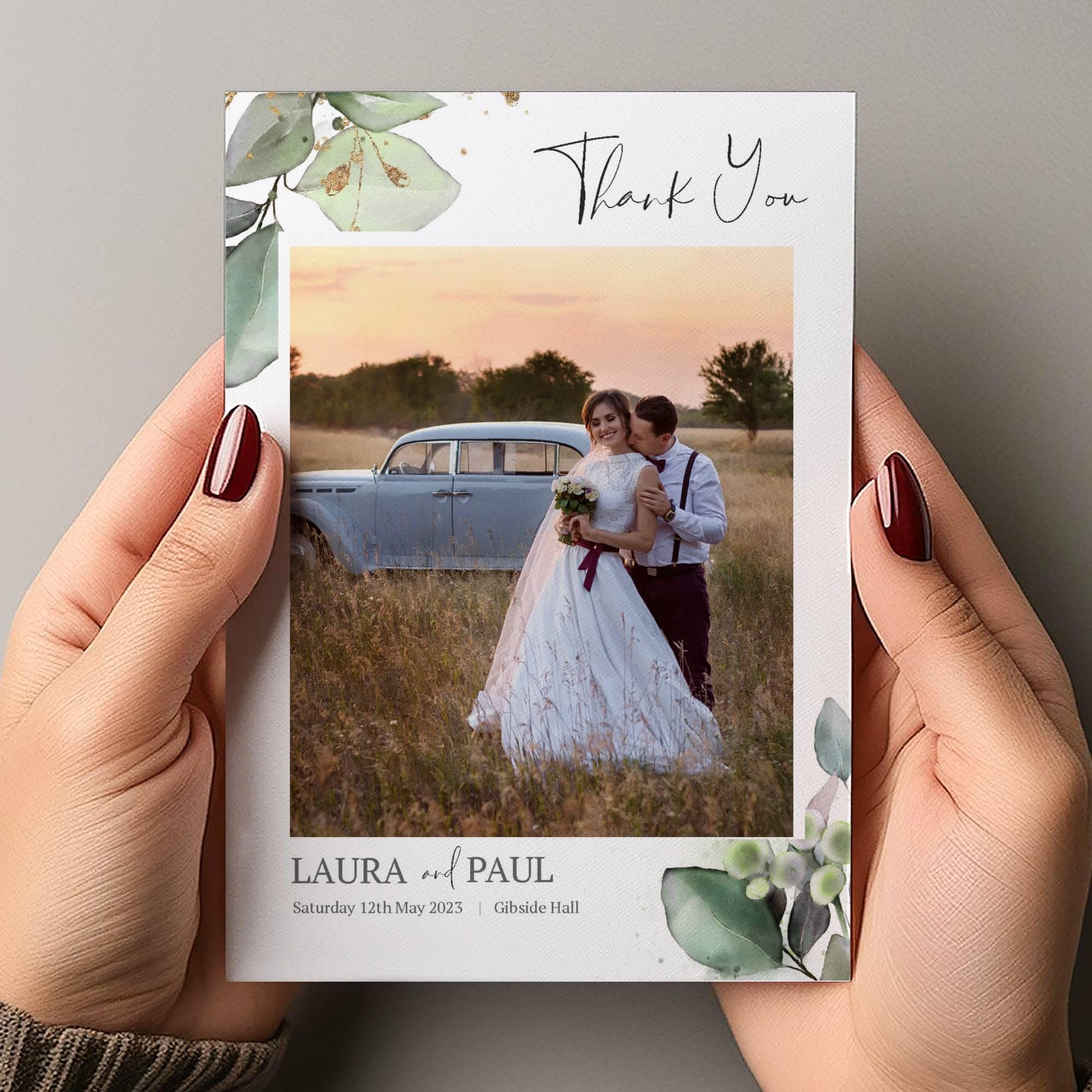 Personalised Wedding Thank You Cards, Photo, Elegant Design (Z3) - Etsy UK