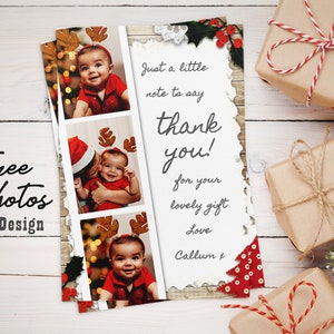 Thank You Christmas Cards, Vintage Photo Christmas cards From Children, (H6) Personalised Thank You Cards From children