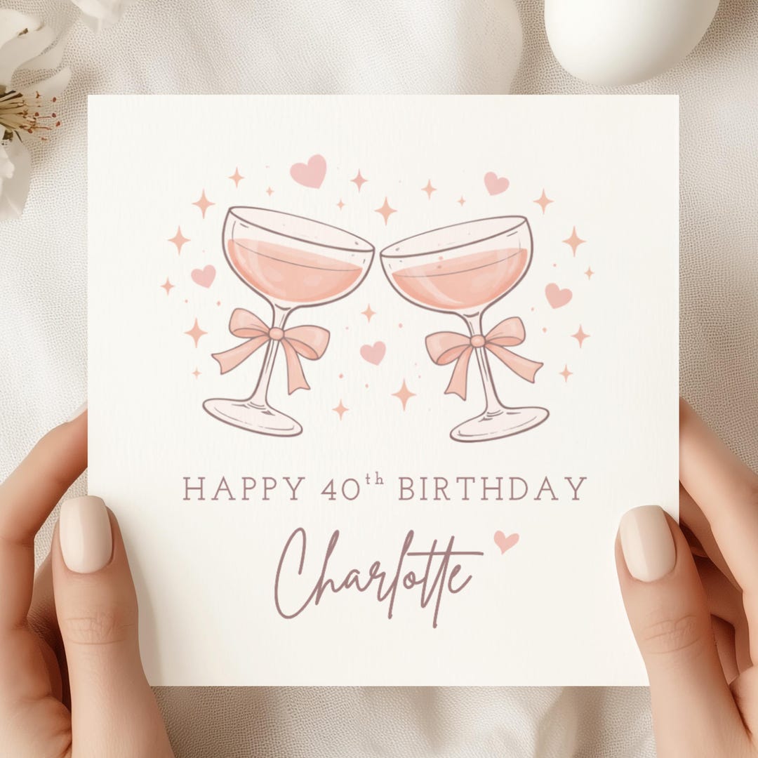 Personalised 40th Birthday Card | Luxury Square Design (SQ) - Etsy